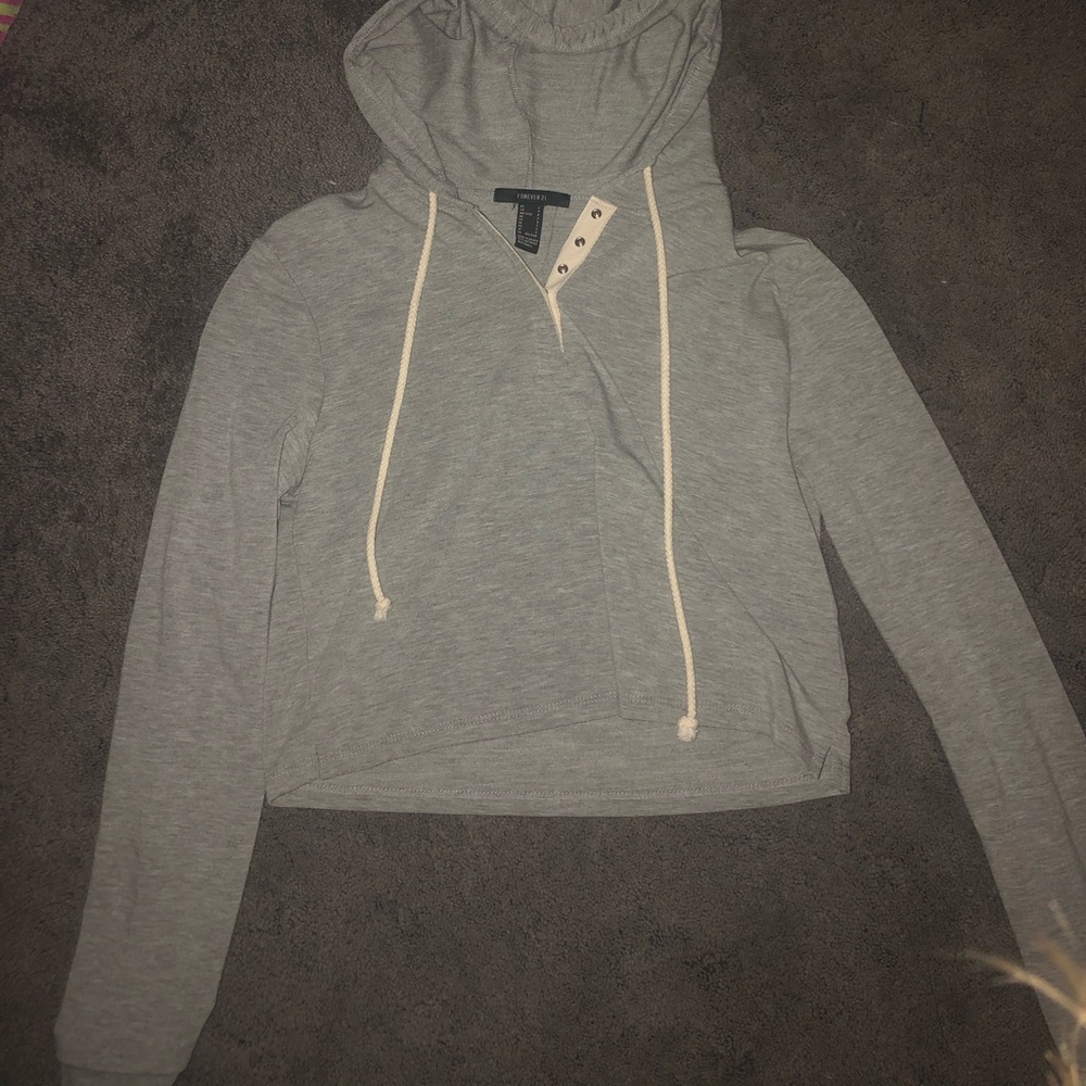 Cropped forever 21 hoodie